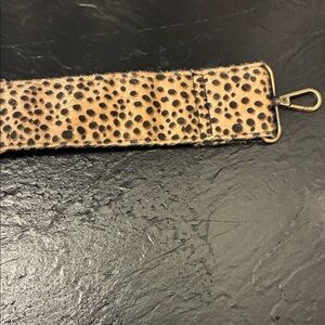 Leopard Haircalf Bag Strap in Tan and Black